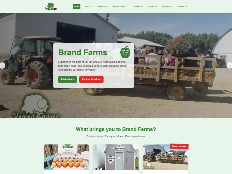 Screenshot of A Farm Website With a Live Apple Variety Picker website - Business Information Website project by Visser Analytics