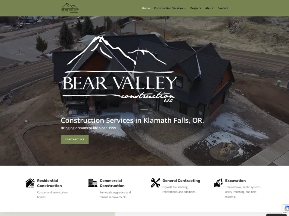 A Klamath Falls Contractor's First Lead-Generating Website website screenshot