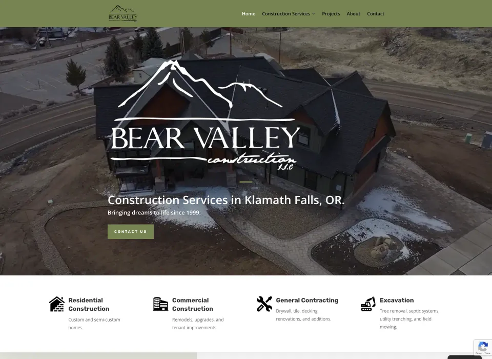 A Klamath Falls Contractor's First Lead-Generating Website website screenshot