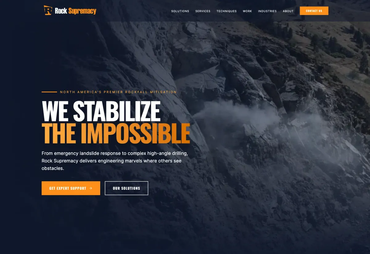 Out-Ranking the Competition in Rockfall Mitigation, a website built by Visser Analytics