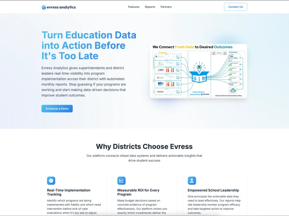 Screenshot of A Bridge Website for an EdTech Startup Mid-Rebrand website - Strategic Website Enhancement project by Visser Analytics