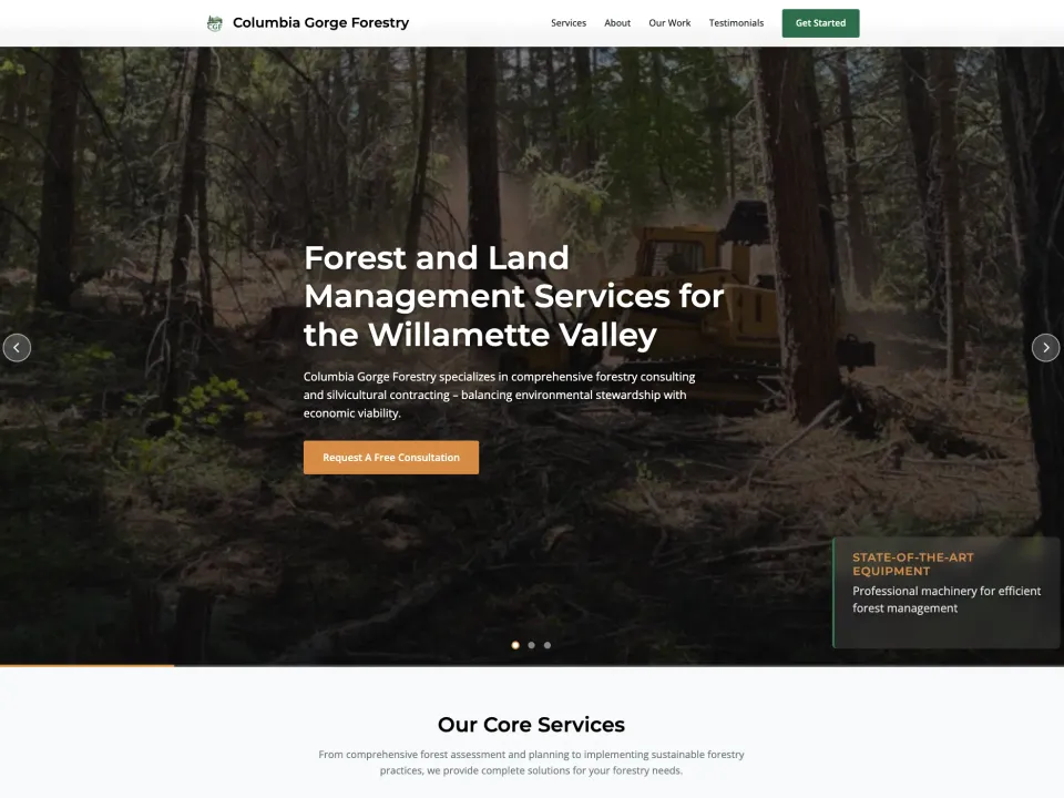 From Zero to Top-Ranked Forestry Site in 90 Days website screenshot
