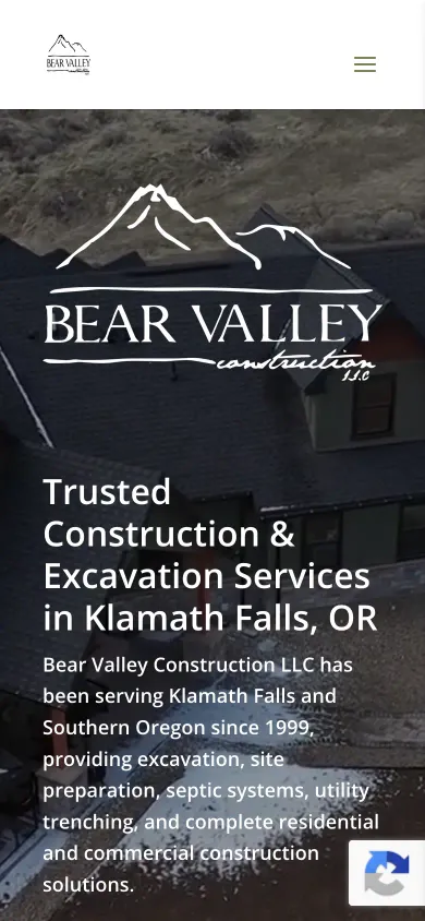 A Klamath Falls Contractor's First Lead-Generating Website shown on an iPhone, demonstrating responsive mobile design