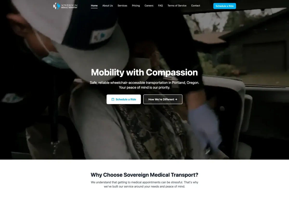 Giving Sovereign Medical a Website That Reflects Its Services website built by Visser Analytics, shown in a browser frame