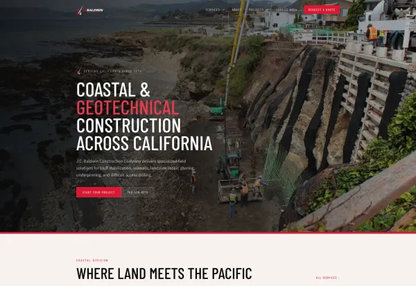 J.C. Baldwin Construction website built by Visser Analytics