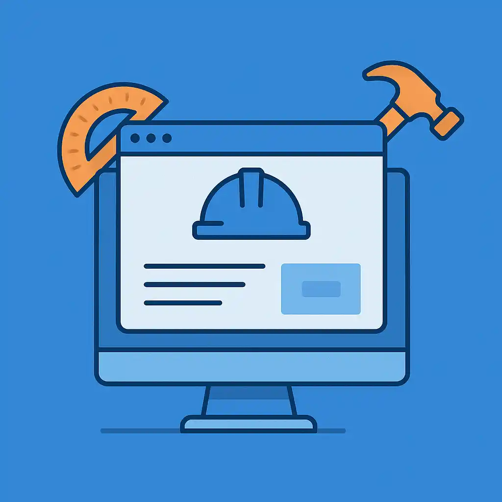Construction website with project portfolio guide