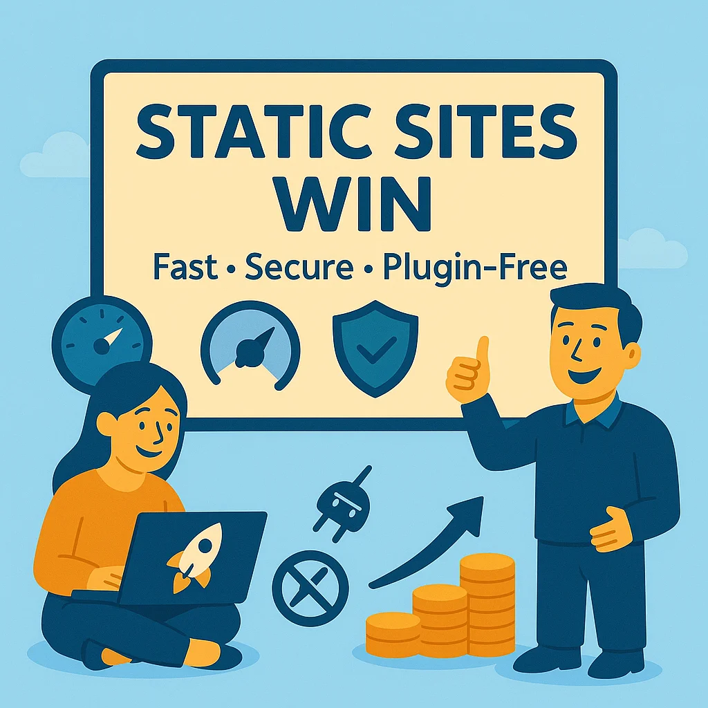 Why Static Sites Win for Small Businesses That Don't Want to Manage Plugins