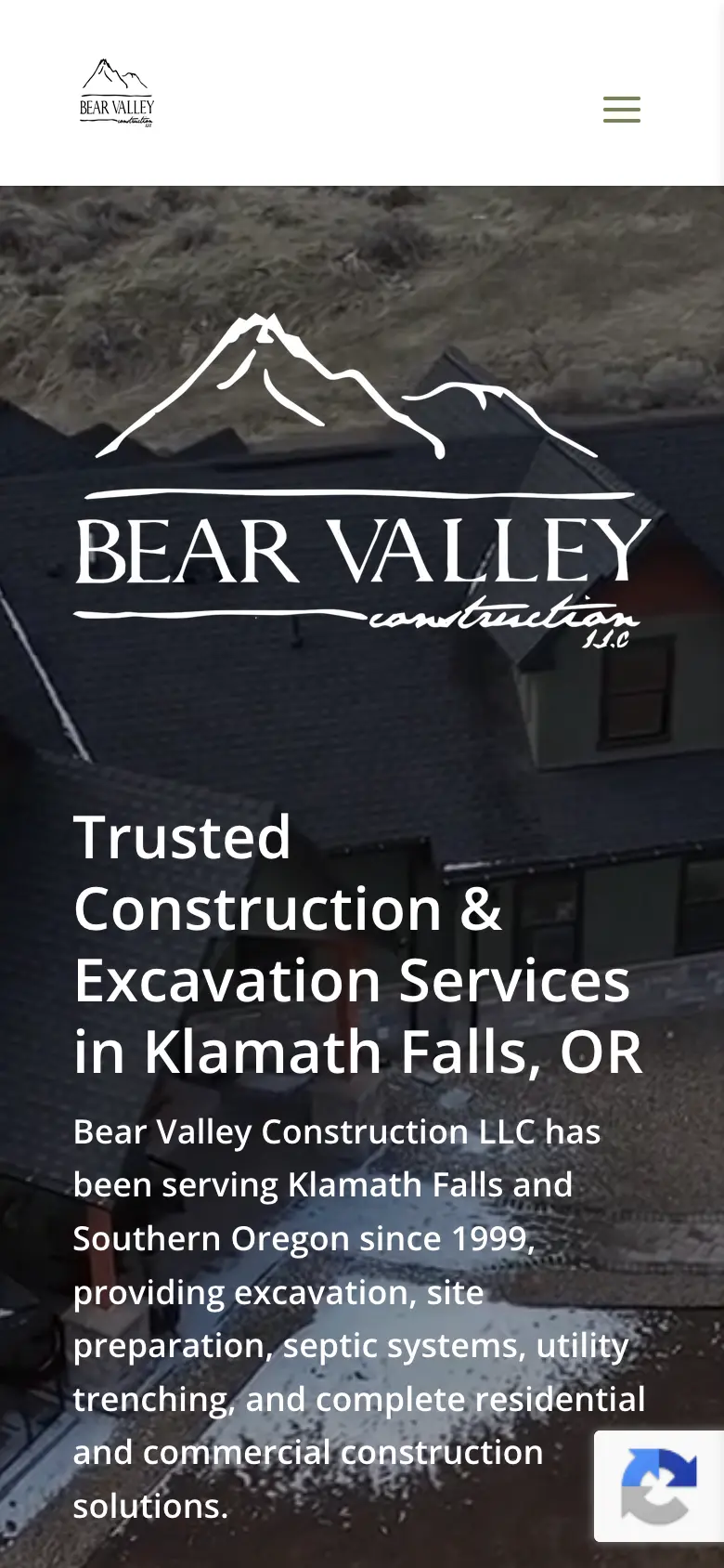 A Klamath Falls Contractor's First Lead-Generating Website shown on an iPhone, demonstrating responsive mobile design