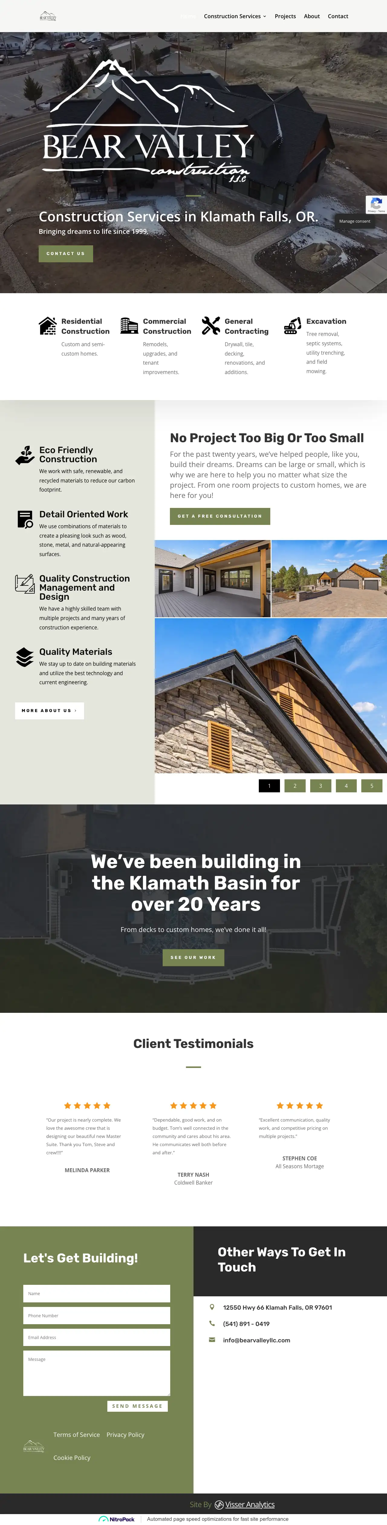 Homepage Screenshot - Website Design by Visser Analytics