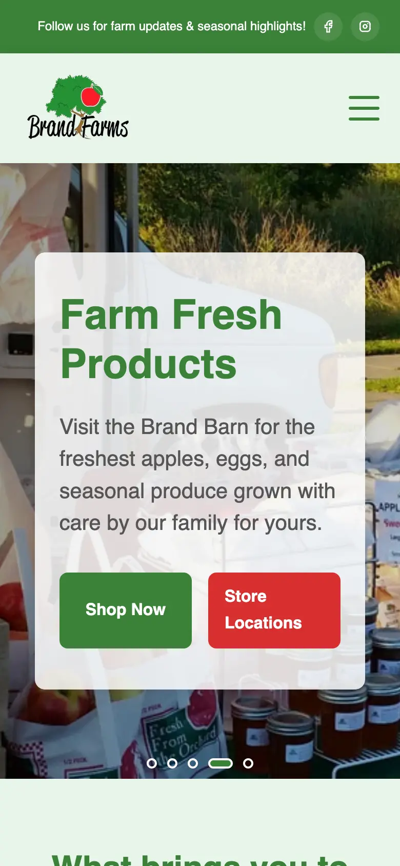 A Farm Website With a Live Apple Variety Picker mobile view
