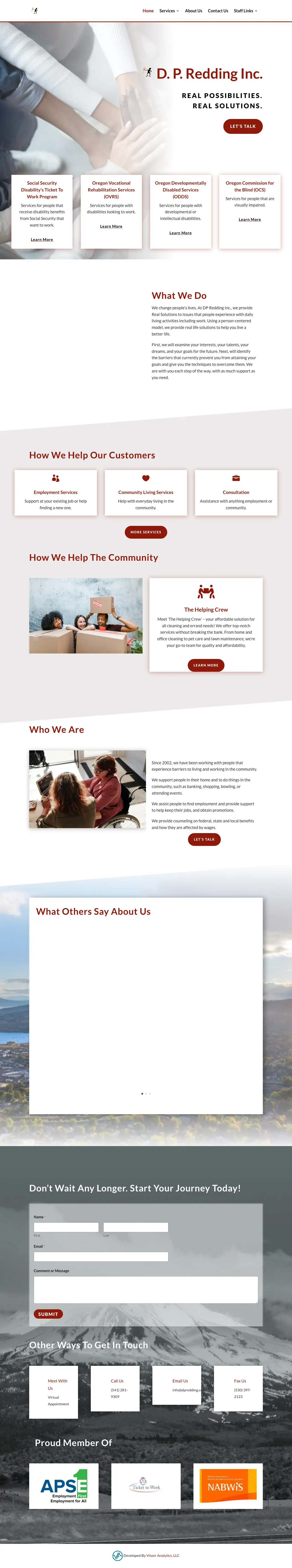 Homepage Screenshot - Website Design by Visser Analytics