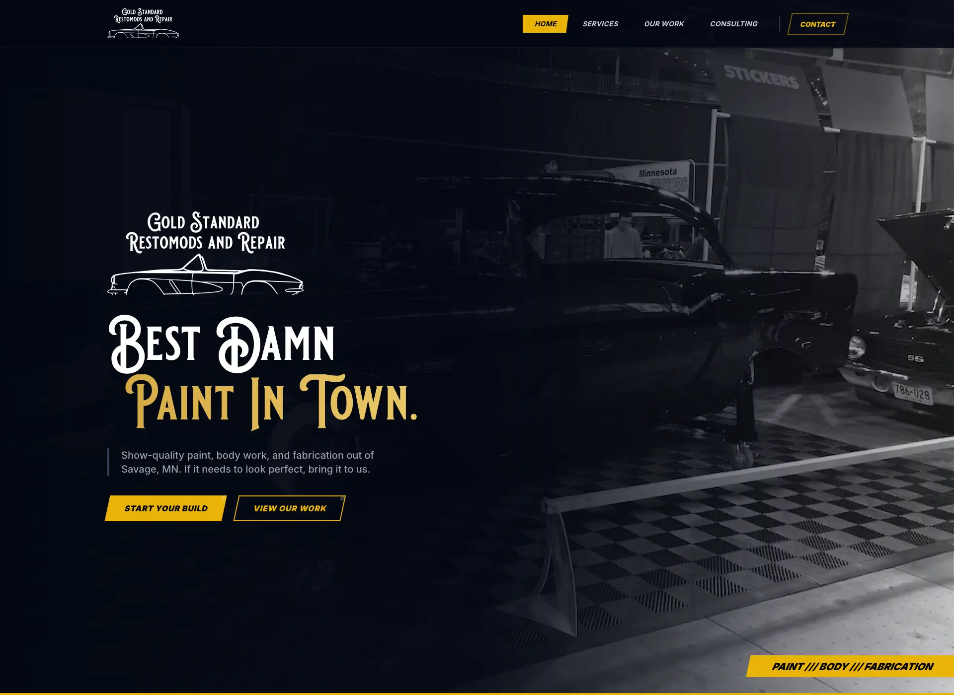 Screenshot of A Portfolio Site Built to Get a Restomod Builder Into Magazines website - Portfolio Website with Sanity CMS project by Visser Analytics