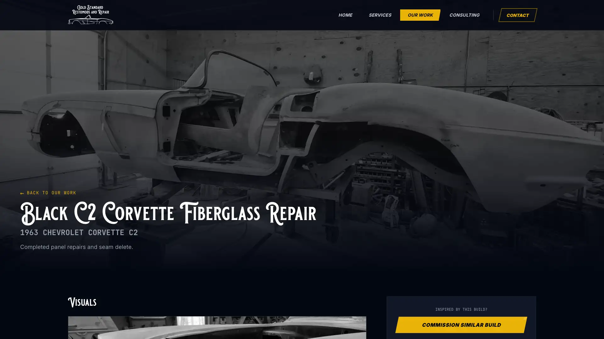 Gold Standard Restomods: Black C2 Corvette Fiberglass Repair