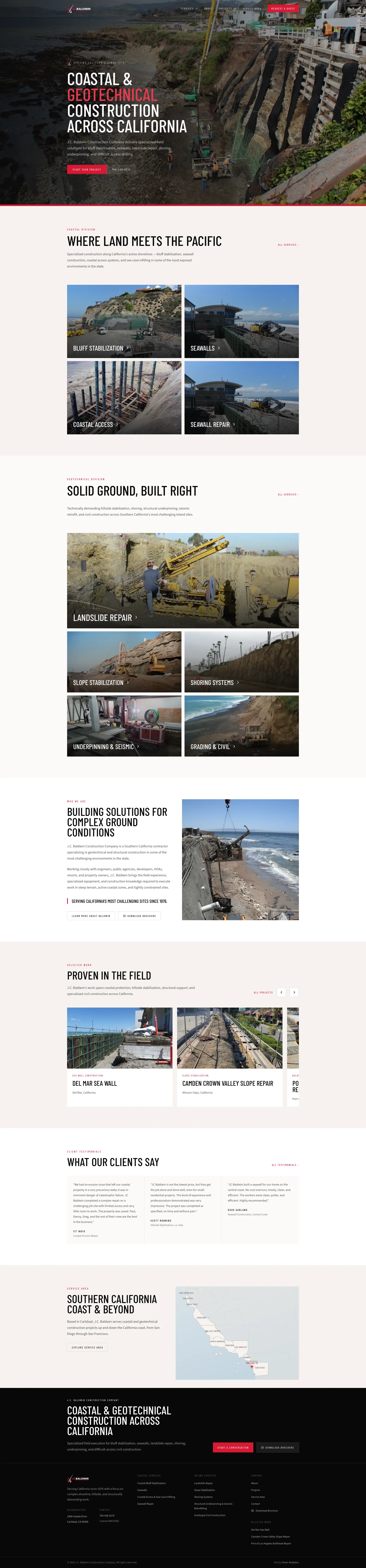 J.C. Baldwin Construction website built by Visser Analytics