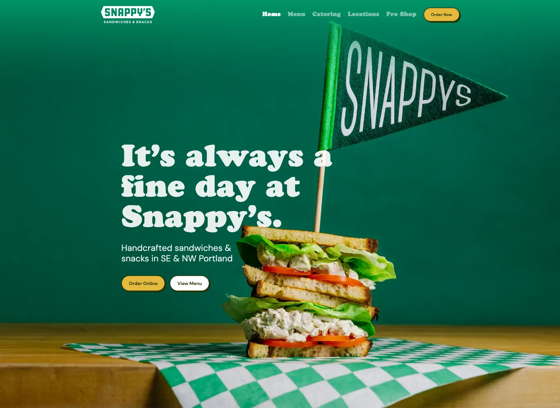 Screenshot of A Sandwich Shop Site Built Around Catering website - Restaurant Website & Catering Platform project by Visser Analytics