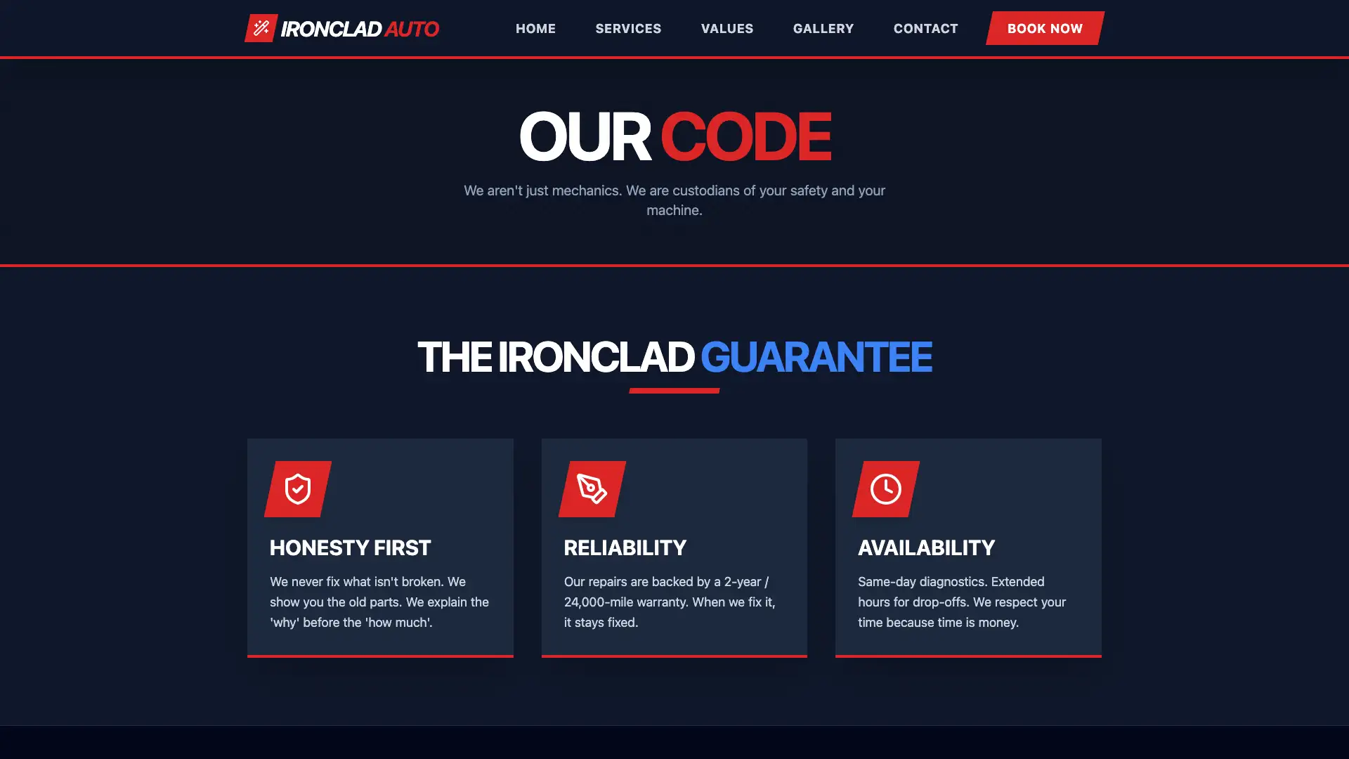 Values Page Page Thumbnail - Website Design by Visser Analytics