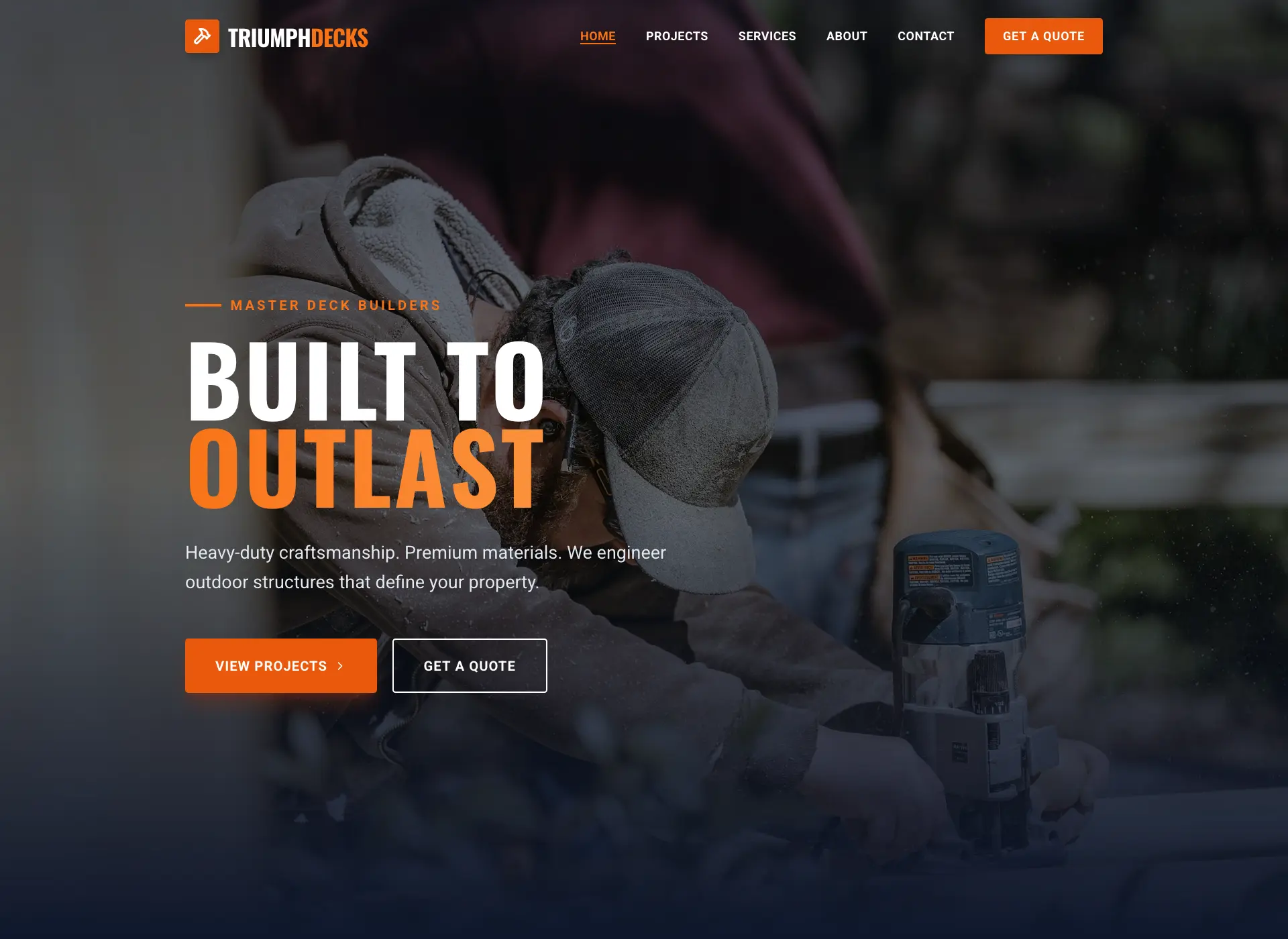 Triumph Decks Professional Deck Builder Website